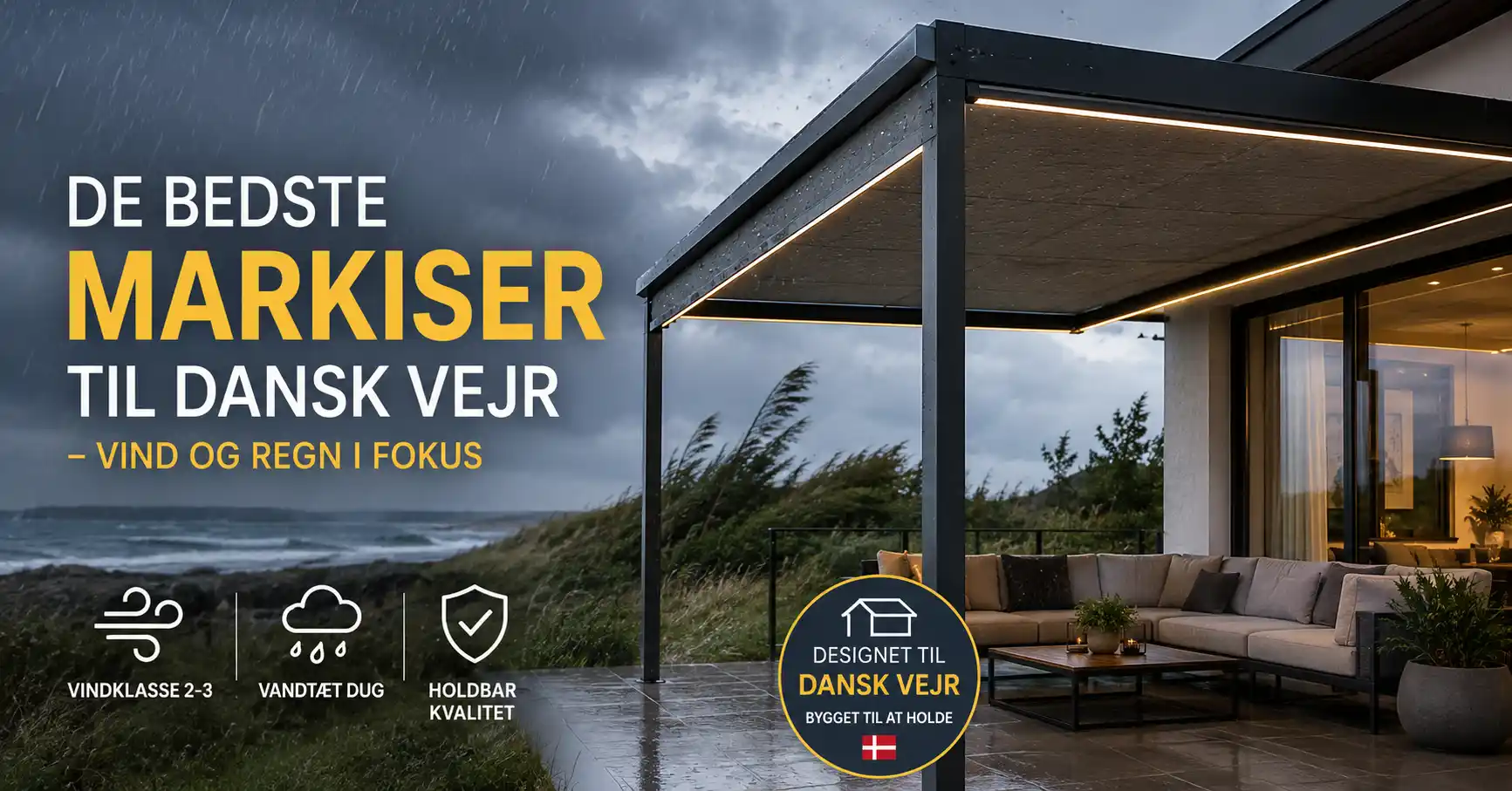 De bedste markiser til dansk vejr – vind og regn i fokus